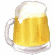 Beer Mug Foil Transparent 58cm Supershape Balloon INFLATED #07256