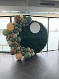 Round Green Wall with Organic Balloon Garland, HIRE ITEM Price From