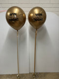 Big 40cm Latex Balloon on weight with Satin Ribbon in Standard or Chrome Colours 40cm 16inch