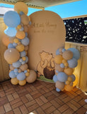 White, Black, Beige, Pink, Blue or Lilac Arch Backdrop Wall Hire with Balloon Garland #WHBD