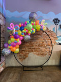 Round Mesh Wall with Organic Balloon Garland HIRE ITEM