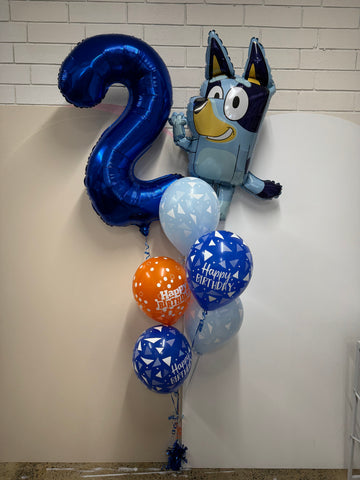 Bluey Number Birthday Balloon Bouquet INFLATED #BlueyNumber