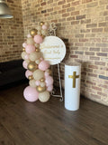 Easel  and Disc with  Balloon Garland HIRE Price from