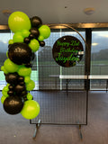 Mesh Arch White or Black or White French Window Backdrop with Balloon Garland HIRE
