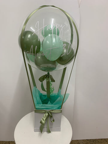 Personalised Hot Air Balloon Bubble Box Arrangement, Price From