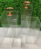 Clear Square or Round Cake Plinth Stand HIRE