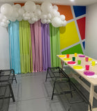 Rainbow Wall with Organic Cloud Balloon Garland Backdrop HIRE