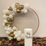 Round Mesh Wall with Organic Balloon Garland HIRE ITEM