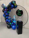 Round Mesh Wall with Organic Balloon Garland HIRE ITEM
