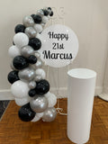 Easel  and Disc with  Balloon Garland HIRE Price from
