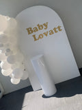 White, Black, Beige, Pink, Blue or Lilac Arch Backdrop Wall Hire with Balloon Garland #WHBD
