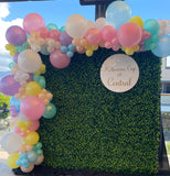 Green Wall Square Backdrop with Balloon Garland HIRE ITEM, price from