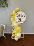 Easel  and Disc with  Balloon Garland HIRE Price from