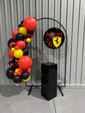 Mesh Arch White or Black or White French Window Backdrop with Balloon Garland HIRE