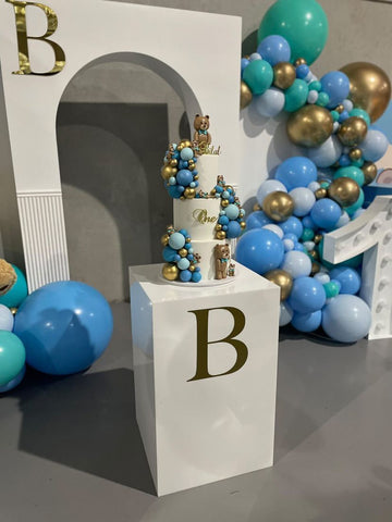 White Large Wide Square Cake Plinth Stand HIRE