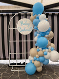 Mesh Arch White or Black or White French Window Backdrop with Balloon Garland HIRE