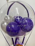 Personalised Hot Air Balloon Bubble Box Arrangement, Price From