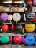 Large 60cm Latex Balloon Helium filled 3-4 day Float Time with Satin Ribbon & Balloon Weight
