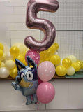 Bluey Number Birthday Balloon Bouquet INFLATED #BlueyNumber