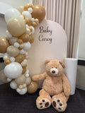 White, Black, Beige, Pink, Blue or Lilac Arch Backdrop Wall Hire with Balloon Garland #WHBD