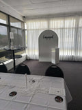 White, Black, Beige, Pink, Blue or Lilac Arch Backdrop Wall Hire with Balloon Garland #WHBD