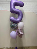 Giant INFLATED Matte Pastel Lilac Number 5 Foil 86cm Balloon #213895