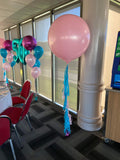 Large 60cm Latex Balloon Helium filled 3-4 day Float Time with Satin Ribbon & Balloon Weight