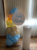 Easel  and Disc with  Balloon Garland HIRE Price from