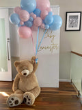 White, Black, Beige, Pink, Blue or Lilac Arch Backdrop Wall Hire with Balloon Garland #WHBD