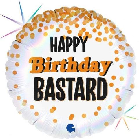 Happy Birthday Bastard Holographic 46cm 18inch INFLATED #780883