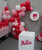 Round Mesh Wall with Organic Balloon Garland HIRE ITEM
