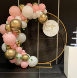 Round Mesh Wall with Organic Balloon Garland HIRE ITEM