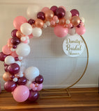 Round Mesh Wall with Organic Balloon Garland HIRE ITEM