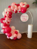 Round Mesh Wall with Organic Balloon Garland HIRE ITEM