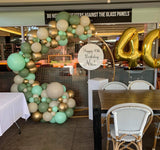 Round Mesh Wall with Organic Balloon Garland HIRE ITEM