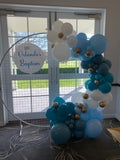 Round Mesh Wall with Organic Balloon Garland HIRE ITEM