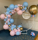 Round Mesh Wall with Organic Balloon Garland HIRE ITEM