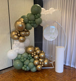 Round Mesh Wall with Organic Balloon Garland HIRE ITEM