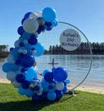 Round Mesh Wall with Organic Balloon Garland HIRE ITEM