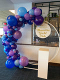 Round Mesh Wall with Organic Balloon Garland HIRE ITEM
