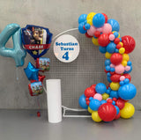 Round Mesh Wall with Organic Balloon Garland HIRE ITEM