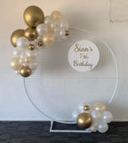 Round Mesh Wall with Organic Balloon Garland HIRE ITEM
