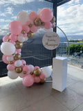 Round Mesh Wall with Organic Balloon Garland HIRE ITEM