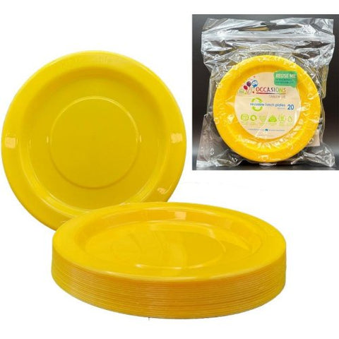 Yellow Reusable Lunch Plate Pack 20 #811253