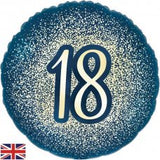 Metallic Glitter Navy Gold 18 18th Birthday 45cm 18 inch INFLATED #226423