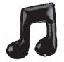 Music Note Foil Double Black 102cm INFLATED #85377