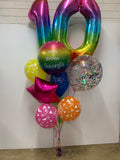 Giant Double Number Birthday Wish with Personalised Balloon Bouquet