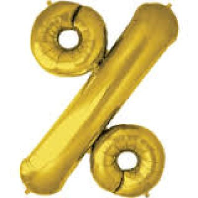 Giant Letter Balloon Gold % Percentage 86cm