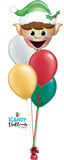 Chrismtas Elf Foil Balloon Table Bouquet with 4 balloons