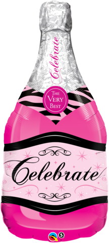 Celebrate Pink Champagne Bottle Foil #15844